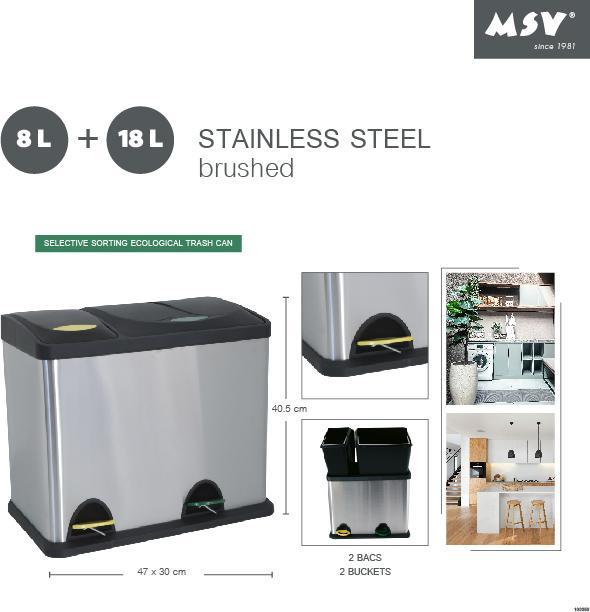 Immagine prodotto MSV Sistema di separazione dei rifiuti (26 l)