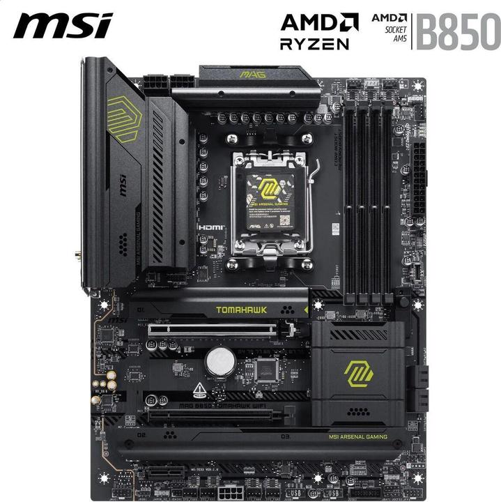 Image du produit MSI MAG B850 Tomahawk Wifi (B850,AM5,ATX,DDR5) (AM5, AMD B850, ATX)