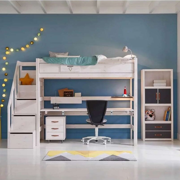 Actual product image Lifetime Kidsrooms Loft bed with stairs and trundle floor (90 x 200 cm)