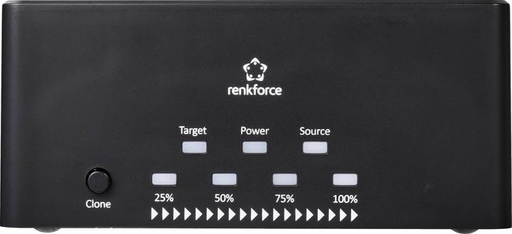 Actual product image Renkforce RF-5576396 USB 3.2 Gen 1 (USB 3.0) SATA hard drive docking station with clone function