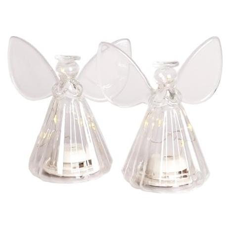 Sirius, Kerstboomdecoraties, Iris Engel 2 St. H10cm, 5LED, Helder