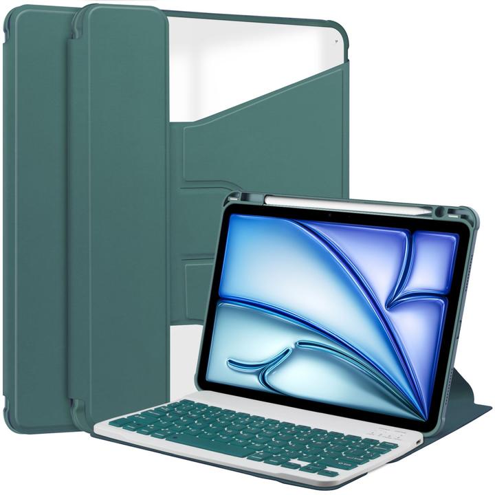 Produktbild Lobwerk 2in1 Set Bluetooth Tastatur in Weiss + Hülle für Apple iPad Air 11 M2 6. Generation 11 Zoll Gehäuse (X)