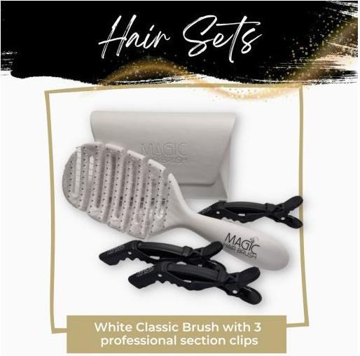 Produktbild Magic Hair Brush Weiss mit Schnittclips