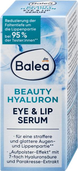 Immagine prodotto dm Balea Siero di bellezza Hyaluron per occhi e labbra (Siero per la cura degli occhi, 15 ml, Giorno + Notte)