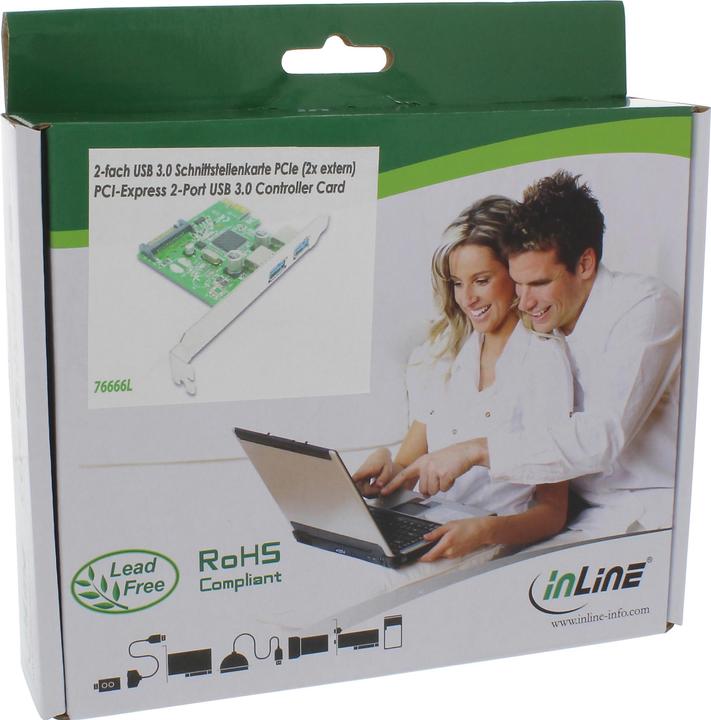 Immagine prodotto InLine Scheda di interfaccia (incl. LP), 2x USB 3.0 con alimentazione SATA - PCIe