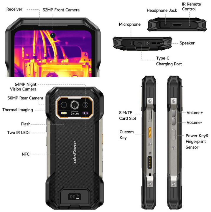 Actual product image Ulefone Armor 27T Pro (256 GB, Black, 6.78", Dual SIM, 5G)
