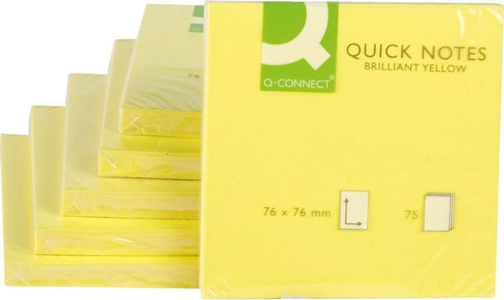 Produktbild Q-Connect Haftnotizen Quick Notes neon (76 x 76 mm)