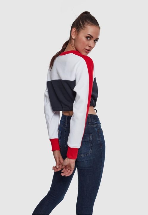 Produktbild Urban Classics Ladies Cropped 3-Tone Stripe Crew (XL)
