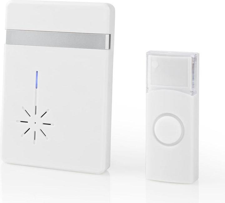 Actual product image Nedis Wireless Doorbell Set Battery Powered 3 V DC 1x CR2032 Volume: 80 dB Signal Range: 300 m IP44 (Funk)