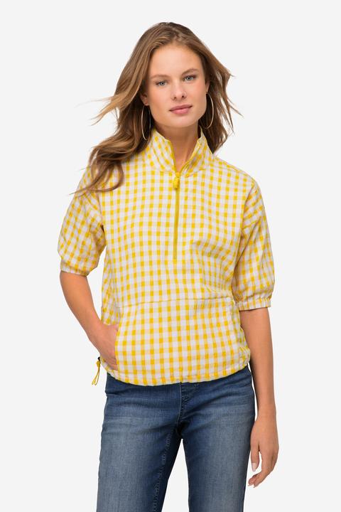 Produktbild Laurasøn Karobluse, oversized, Seersucker, Troyerkragen, Halbarm, OEKO-TEX (M)