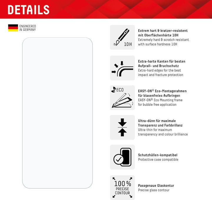 Productafbeelding Displex Real Glass, 2D Panzerglas (1 Stuk, Samsung Galaxy A35, Samsung Galaxy A55)
