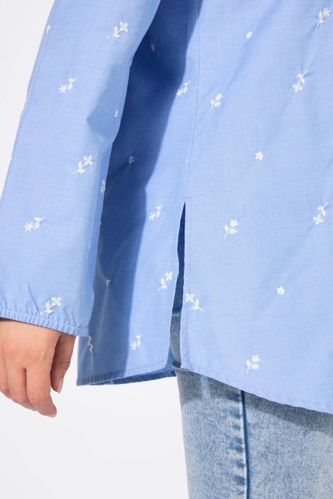 Produktbild Ulla Popken Hemdbluse, Blütenstickerei, A-Linie, Hemdkragen, Langarm (46, 48)