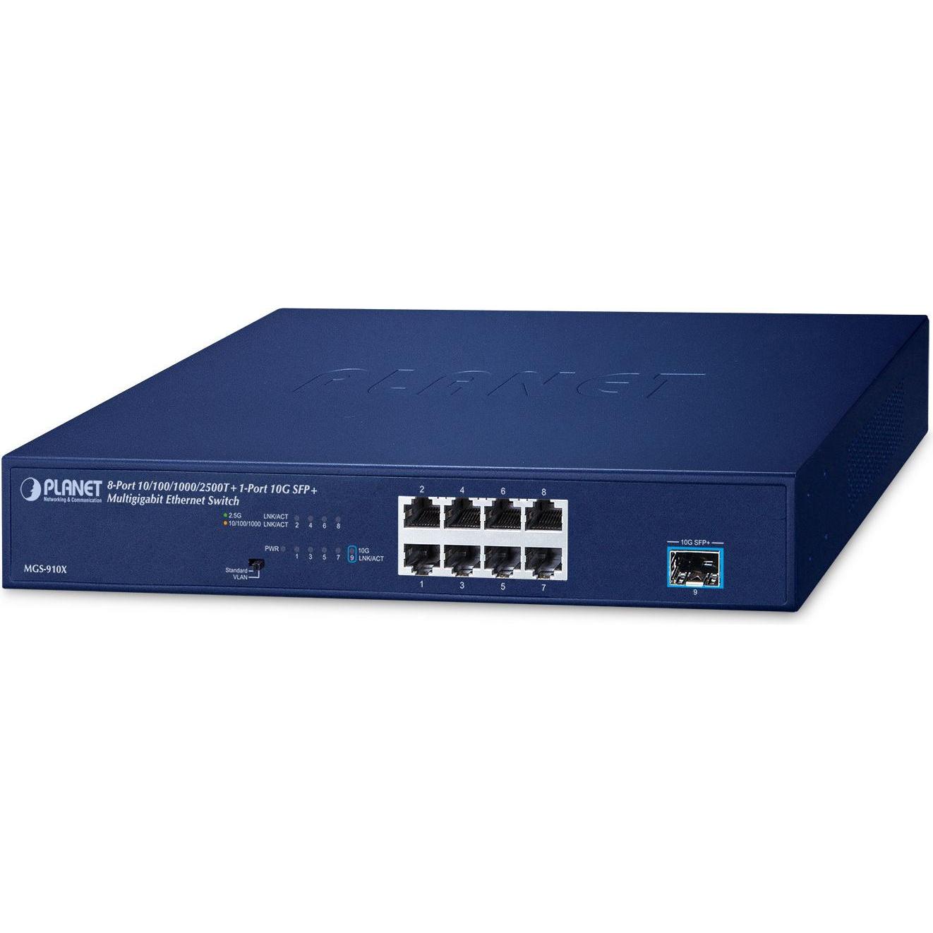 Planet MGS-910X (8 Ports), Netzwerk Switch, Blau