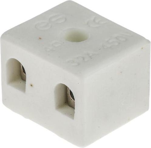 Produktbild RS PRO Klemmleiste Keramik 2 Durchgänge 32A