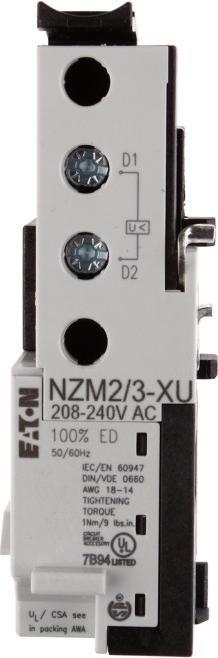 Actual product image Eaton Undervoltage release for NZM2/3 NZM2/3-XU208-2