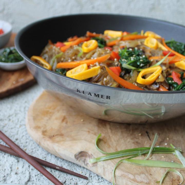 Actual product image KLAMER Stainless steel wok (28 cm, Wok, Stainless steel)