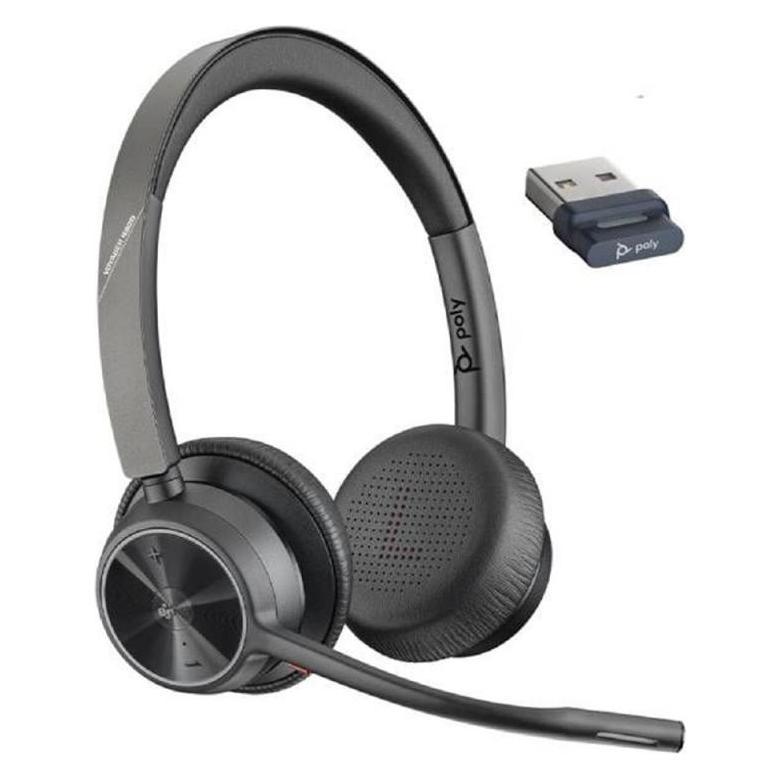HP Poly Voyager 4320 MS Teams Wireless Headset, Bluetooth, USB-A, +BT700 dongle, Black (Kabellos, US