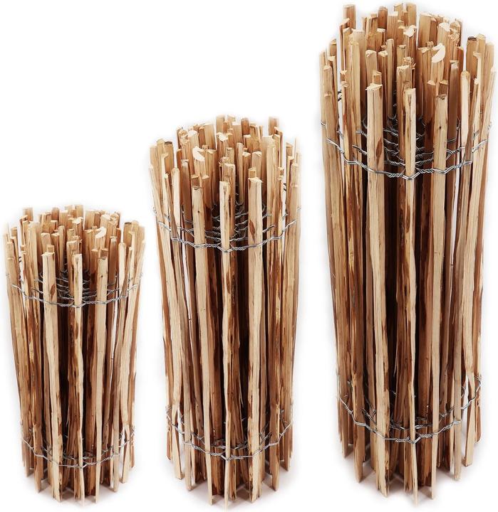 Produktbild Aquagart 15m Staketenzaun 100cm hoch Lattenabstand 4-6cm Gartenzaun Kastanienzaun aus Haselnuss Holzzaun