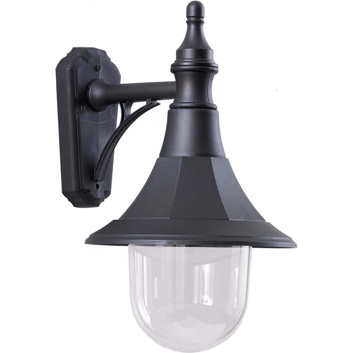Elstead Lighting, Wandleuchte + Deckenleuchte, Shannon Aussen-Wandleuchte E27 Schwarzes Polykarbonat IP44 Anti-Meerwasse...