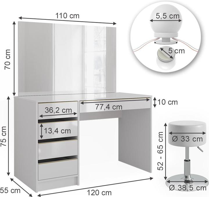 Image du produit Vicco Sherry (120 x 75 x 55 cm)