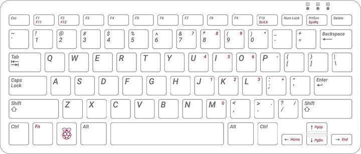 Produktbild Raspberry Pi SC0197 - Schwarz, Grau QWERTY (US) Tastatur (US, Kabelgebunden)