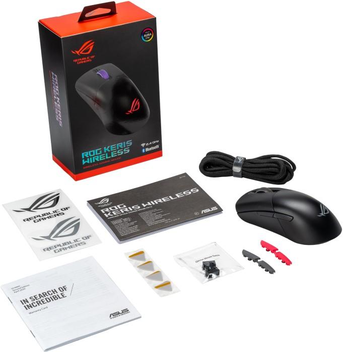 Produktbild ASUS Gaming-Maus ROG KERIS RGB - schwarz (Kabellos, Kabelgebunden)