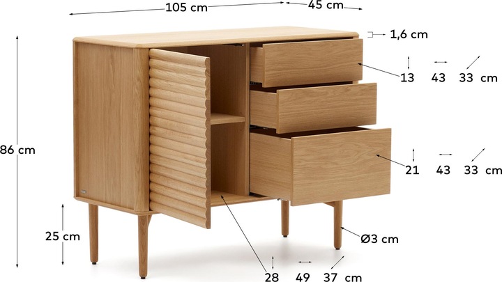 Produktbild Kave Home Lenon (45 x 105 x 86 cm)