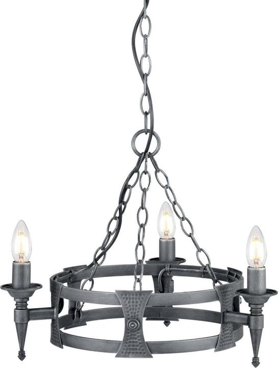 Image du produit Elstead Lighting Saxon Lustre E14 triple noir-argent, Made in UK (52 cm)