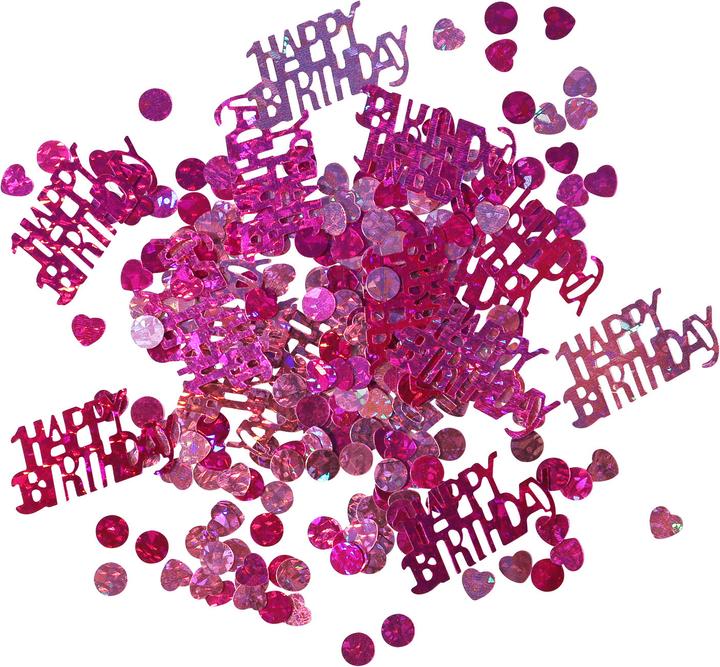Amscan Confetti Happy Birthday Pink