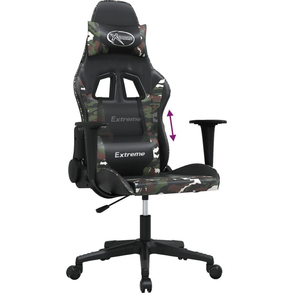 VidaXL Gaming-Stuhl Kunstleder, Gaming Stuhl, Schwarz