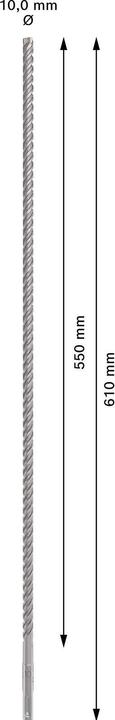 Produktbild Bosch Zubehör PRO SDS plus-5X Hammerbohrer, 10 x 550 x 610 mm (10 Millimeter)