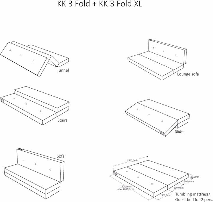 Produktbild ByKlipKlap KK 3 Fold (Kindersofa)