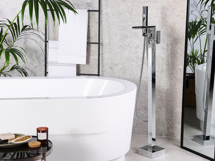 Actual product image Beliani Freestanding bath mixer brass silver BOYOMA
