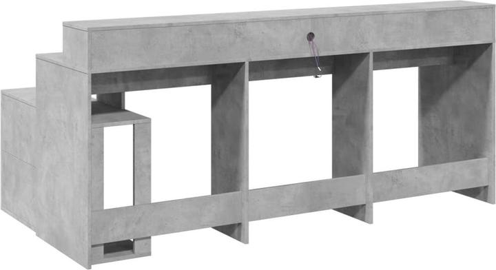 Actual product image vidaXL LED desk Computer desk Work desk Office desk Brown oak look (200 x 104 x 91 cm)