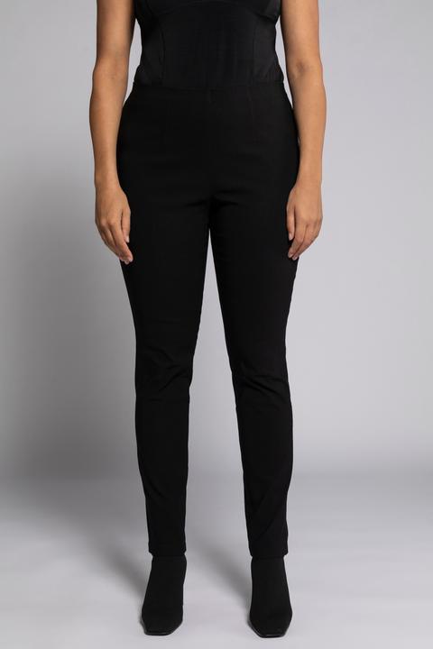 Actual product image Ulla Popken Bengaline Slim Leg Sienna Fit Elastic Waist Pants (56)