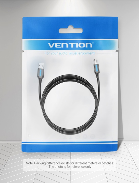 Image du produit Vention Câble USB 2.0 A mâle vers USB-B mâle avec noyau en ferrite COQBL 10m Noir PVC (10 m, USB 2.0)