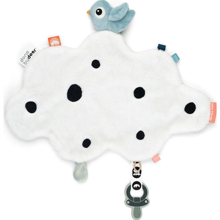 Done by Deer, Schmusetuch, Baby-Kuscheltuch Happy clouds Blau