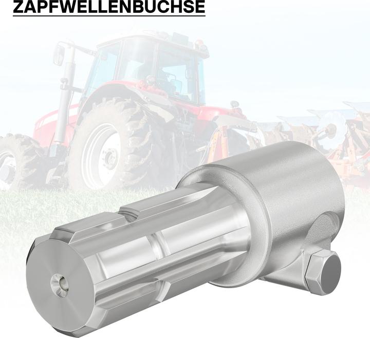 Actual product image Wiltec Adaptor Sleeve for PTO Shaft 175 mm w/ 1 3/4" 6N Spline Housing and 1 3/4" 6T Output Shaft (Tractor accessories)