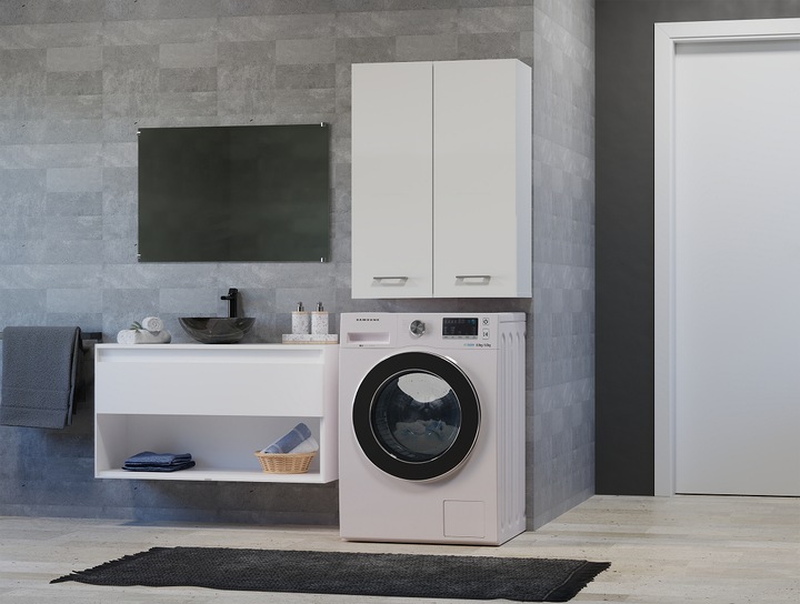 Produktbild Topeshop Schrank über der Waschmaschine POLA MINI DD 64x30xH90 weiss (64 x 30 x 90 cm)