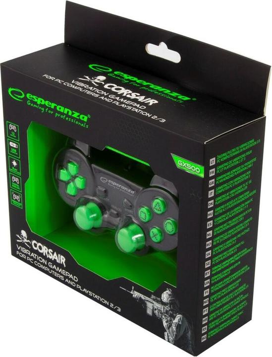 Actual product image Esperanza EGG106G Gaming Controller Gamepad PC Playstation 2 Playstation 3 Analogue / Digital USB 2... (PC, PS2, PS3)