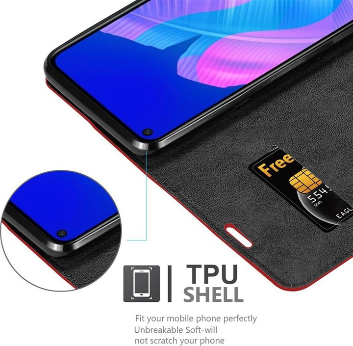 Actual product image Cadorabo Book Invisible Magnet Cover (Huawei P40 Lite E)