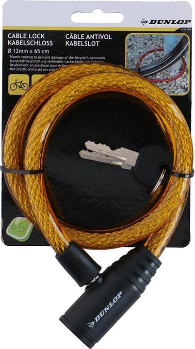 Produktbild Dunlop - Spiral-Fahrradschloss mit Schlüssel 65 cm (orange) (65 cm)