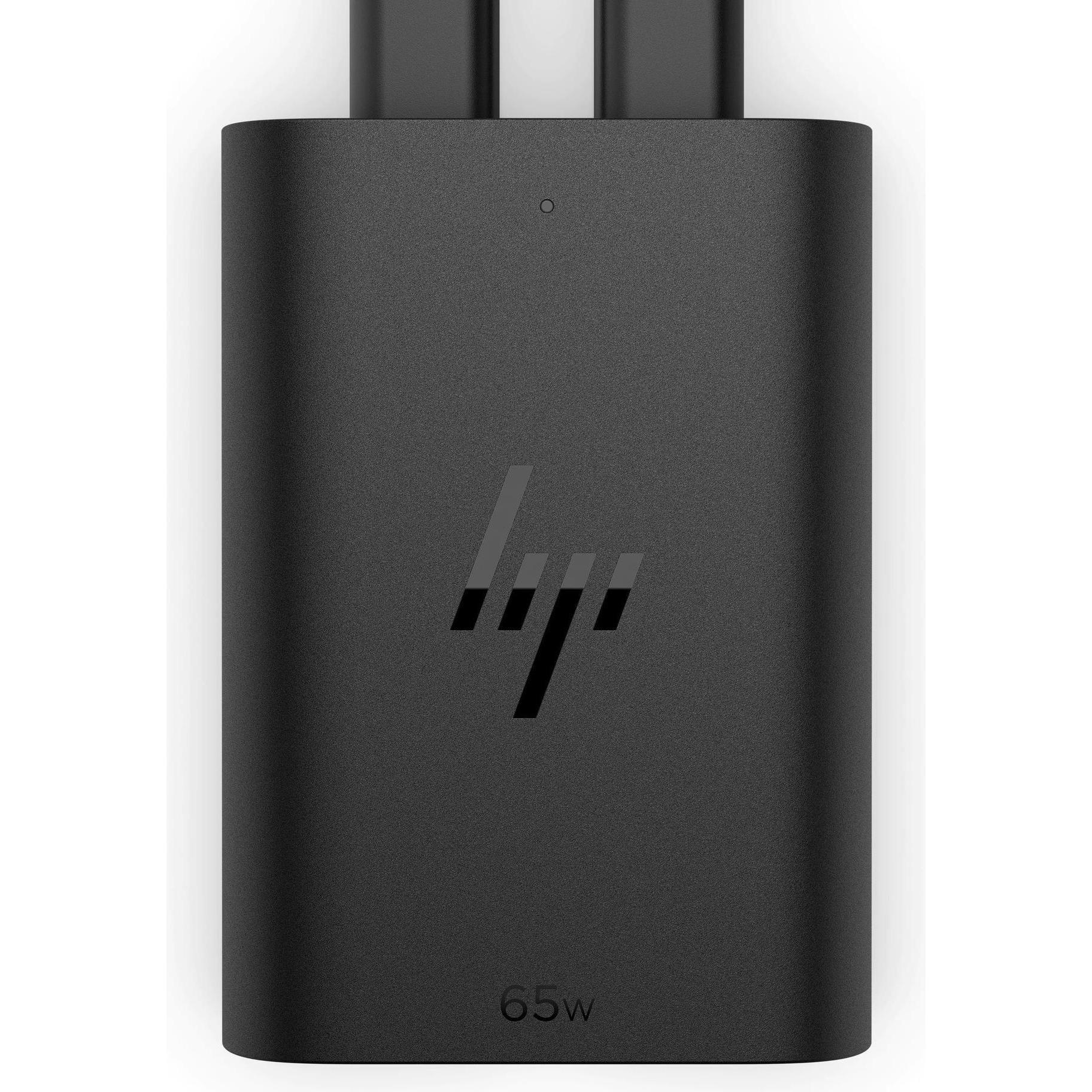 HP USB-C Laptop Charger EURO (P) (65 W), Notebook Netzteil, Schwarz