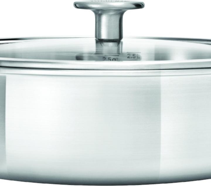 Immagine prodotto KitchenAid 3PLY Cvd Skillet 24cm / 3.10L Non rivestito (24 cm, Padella per friggere, Acciaio inossidabile)