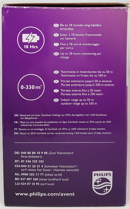 Produktbild Philips Avent DECT-Babyphone (Babyphone Audio, 330 m)