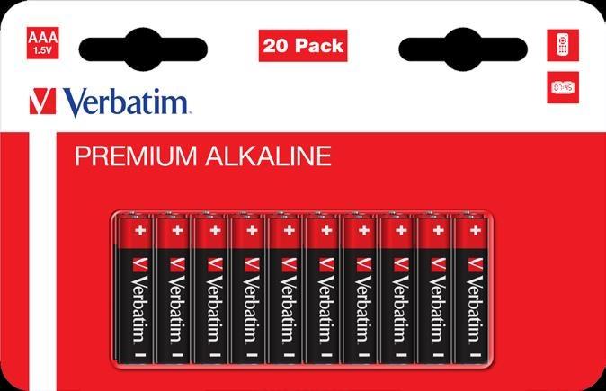 Produktbild Verbatim Premium Alkaline (20 Stk., AAA, 1300 mAh)