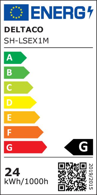 Energy Label Deltaco SMART HOME LED strip extension, 1m, RGB, 2700K-6500K, 6 contacts, suitable for SH-LS3M, whit (RGB, 300 cm, Indoor, Outdoor)