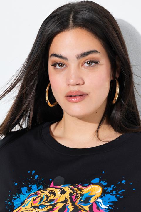 Actual product image Angel of Style T-Shirt, Boxy Fit, farbiger Tigerkopf (50)