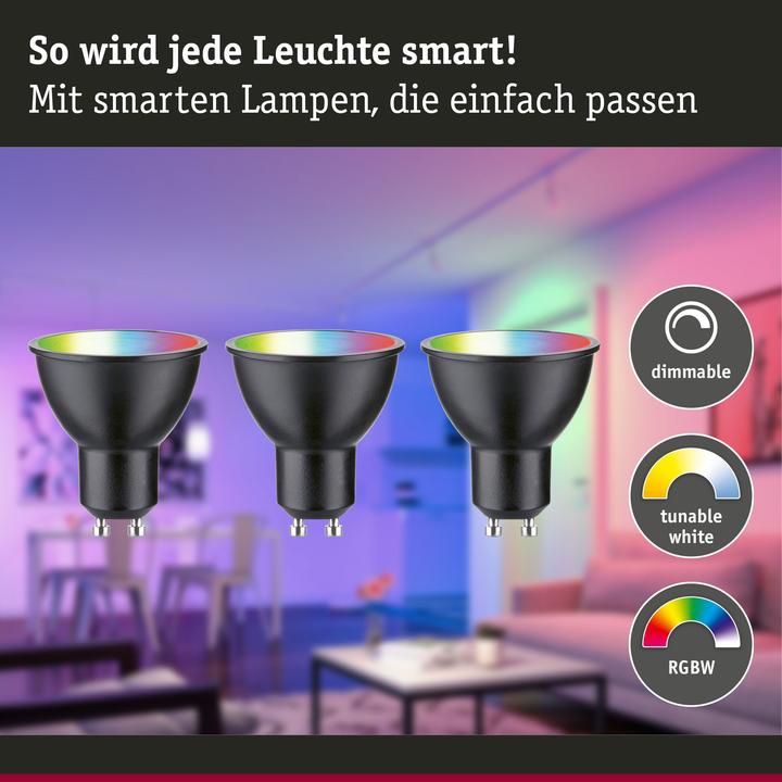 Produktbild Paulmann Reflektor Zigbee (GU10, 4.80 W, 350 lm, 3 x, F)