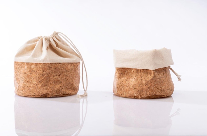 Image du produit Nuts Brotbeutel mit Kordel, Baumwolle L, cork/beige, 24 cm